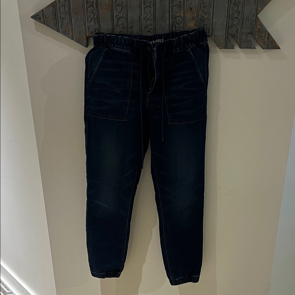 AMERICAN EAGLE Dark Blue Jogger Jeans